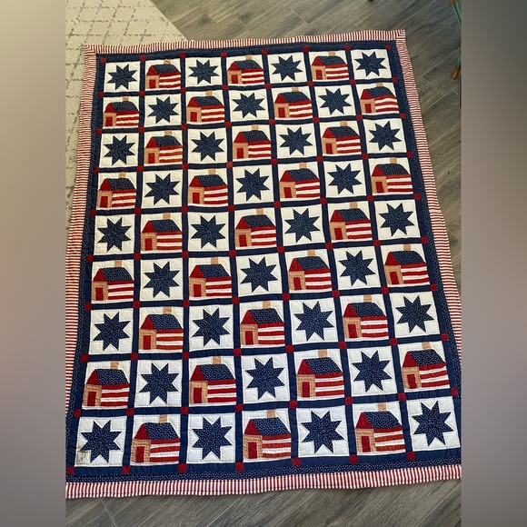 Americana Stars & Stripes Handmade 74”/84” Quilt 🇺🇸 Wall Hanging! - Picture 2 of 8